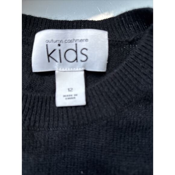 Autumn Cashmere Girls Pullover Sweater Black blue Hearts print sz 12 New - Picture 9 of 10